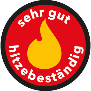 Sehr gut hitzebeständig