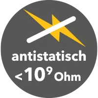 antistatisch < 10⁹ Ohm