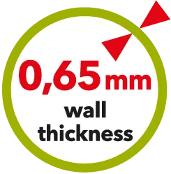 spessore della parete 0,65 mm